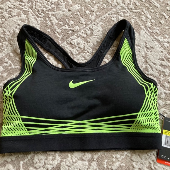 Nike Neon Striped Medium Support Training Sports Bra, Small NWT - Picture 2 of 4